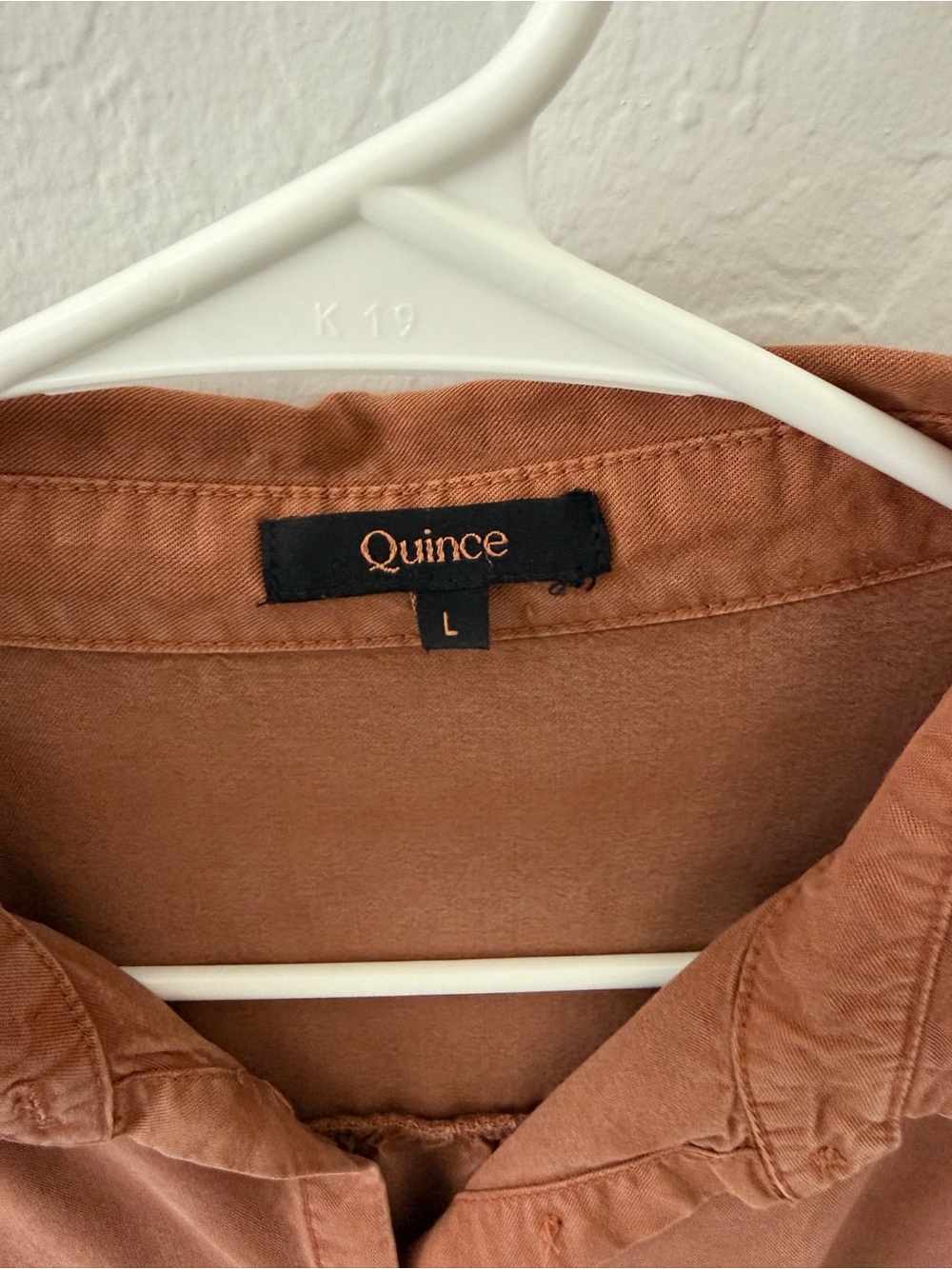 Quince Vintage Wash Tencel Camp Shirt Terracotta - Picture 3 of 4